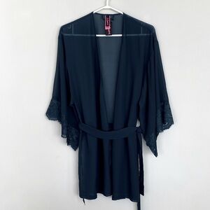 NWT La Senza Sheer Robe with Lace Detail, Size S/M